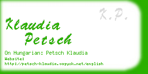 klaudia petsch business card